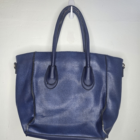 Versace 19v69 Nicoletta Stingray Navy Blue Faux Leather Shoulder Bag - Picture 8 of 13